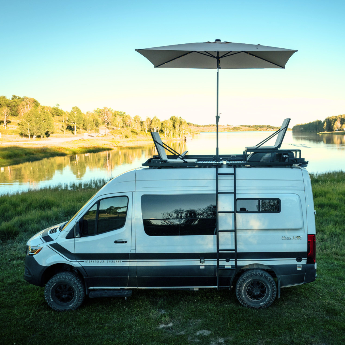 Canyon Adventure Vans Rooftop Lounge seating system for van roof racks