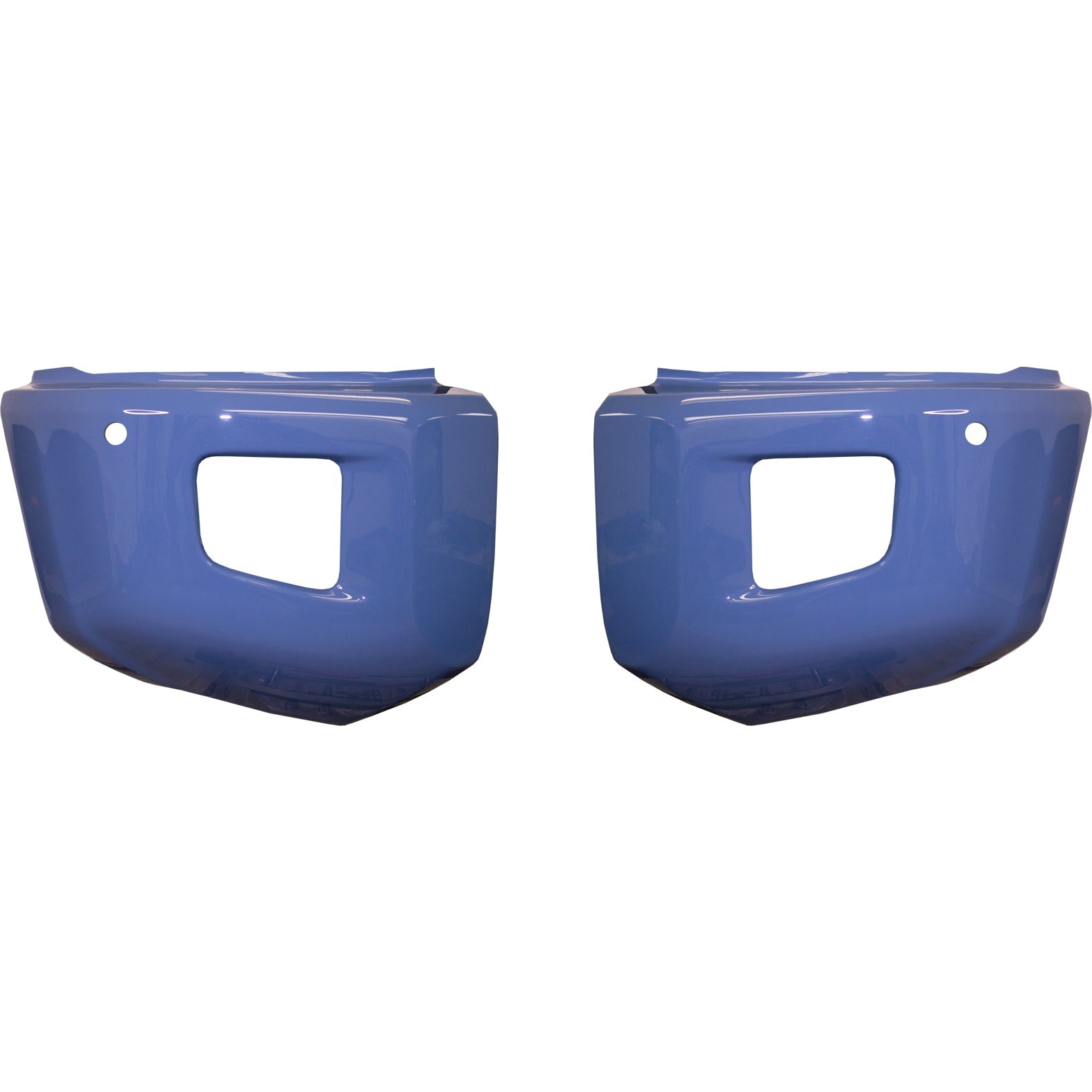 Cavalry Blue (Color Code: 8W2) BumperShellz Front Bumper Overlays for 2014-2021 Toyota Tundra, Chrome Delete Kit, With Sensor Holes