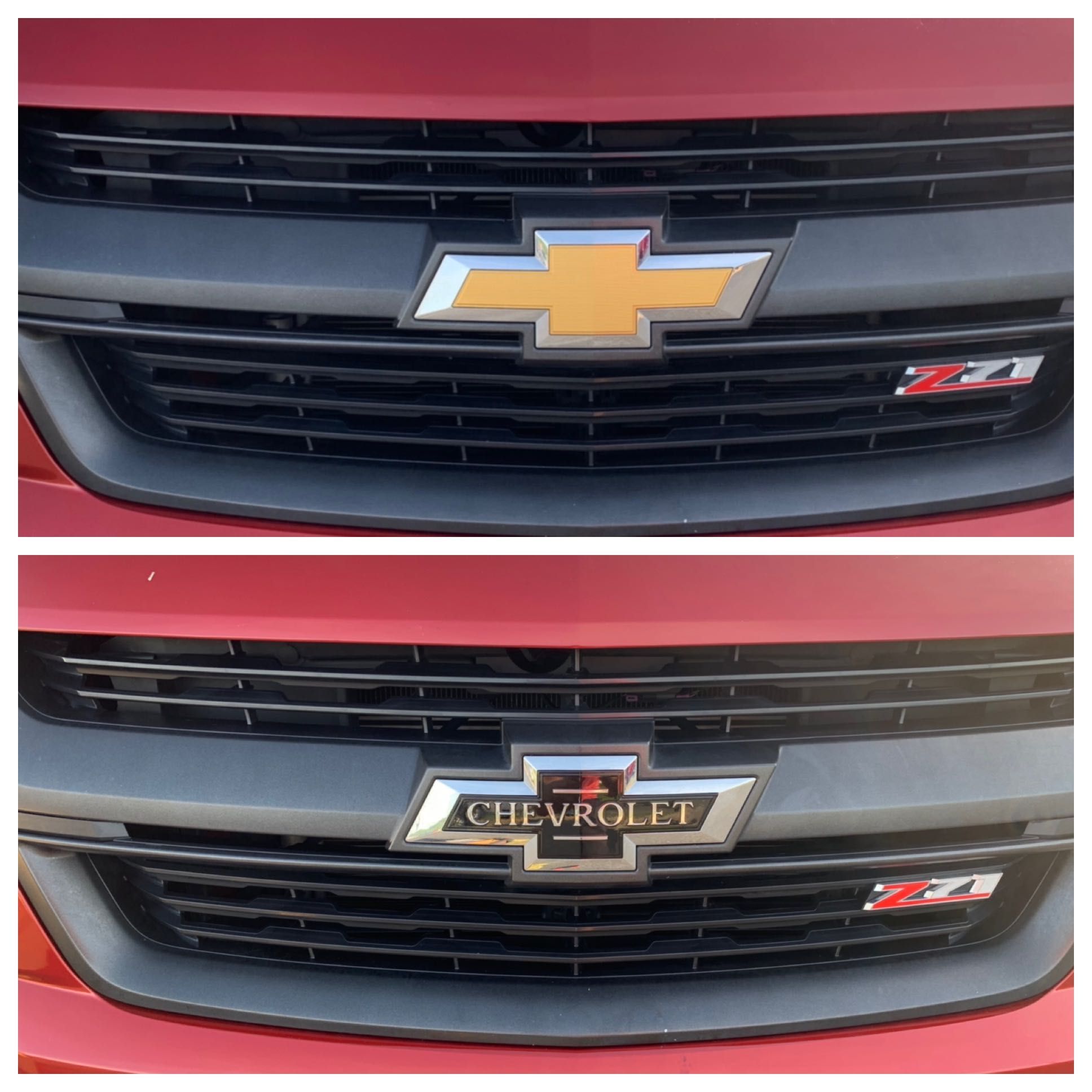 CBT6721-6714BLK 16-18 Chevrolet Silverado 1500 2 PCS Centennial Tape-on Officially Licensed Chevrolet Emblem Set