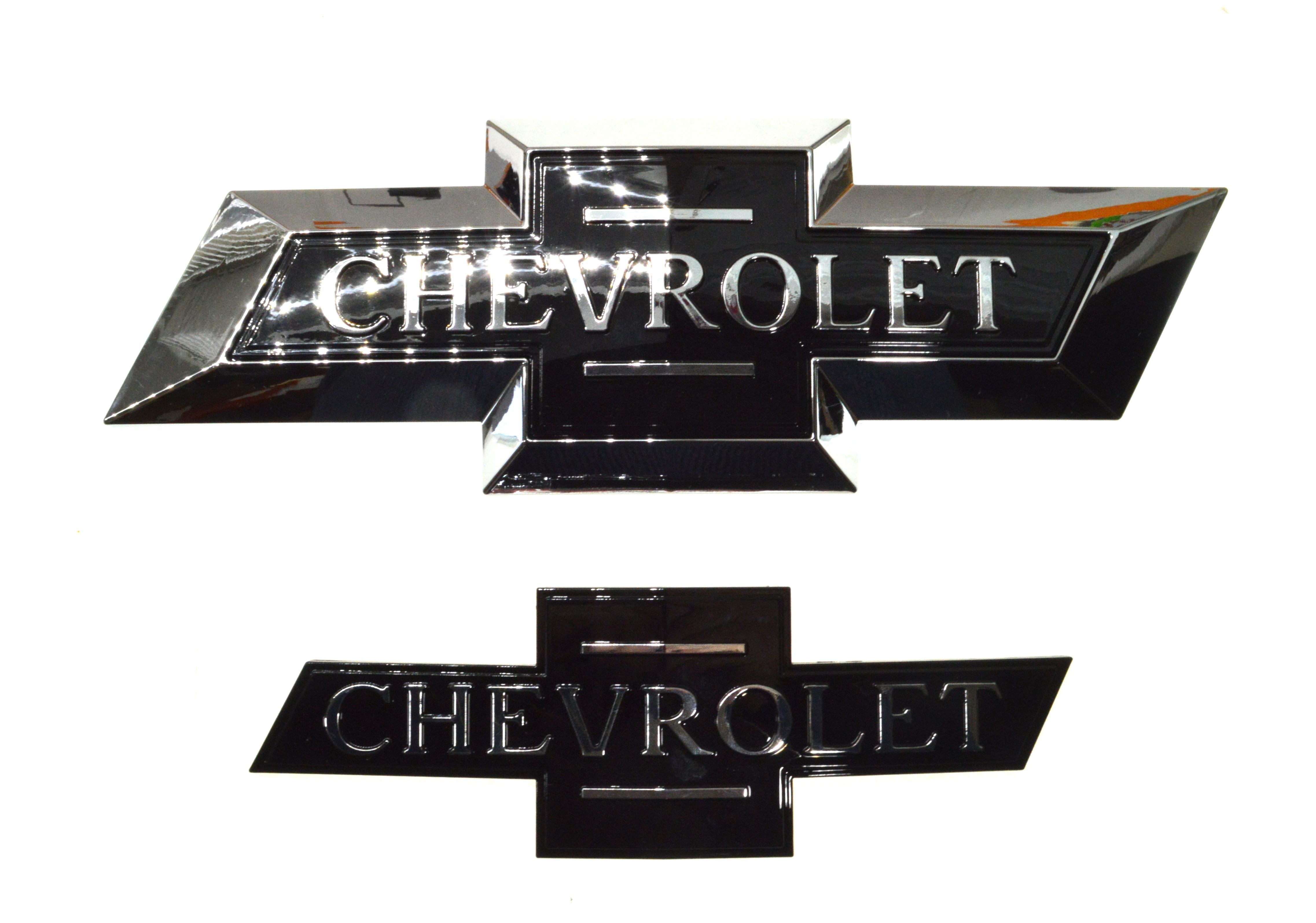 CBT6721-6714BLK 16-18 Chevrolet Silverado 1500 2 PCS Centennial Tape-on Officially Licensed Chevrolet Emblem Set
