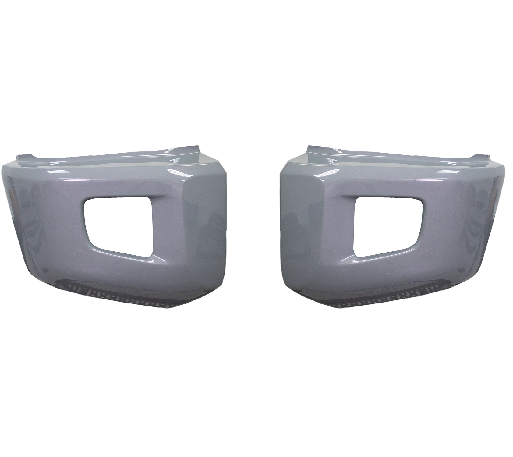 Cement Gray (Color Code: 1H5) BumperShellz Front Bumper Overlays for 2014-2021 Toyota Tundra, Chrome Delete Kit, Without Sensor Holes