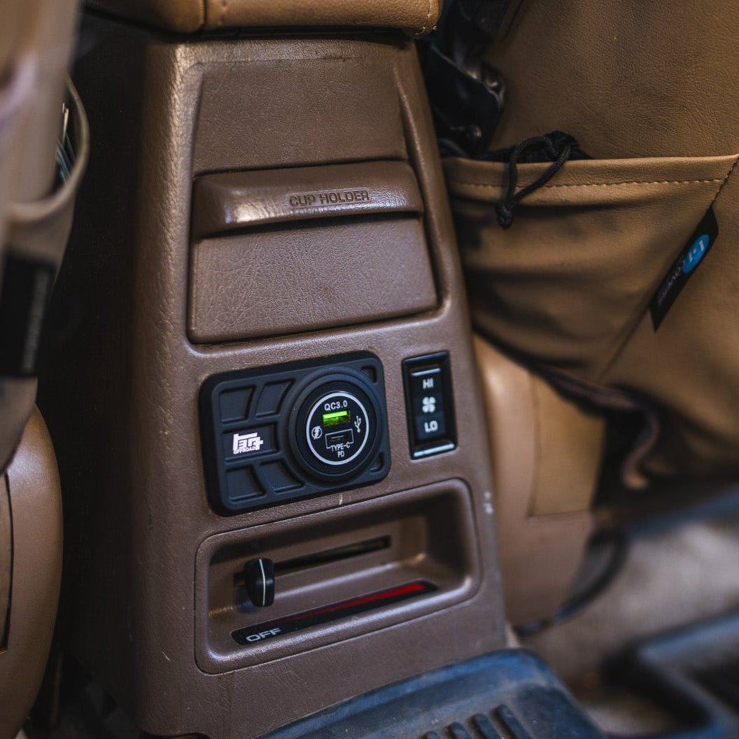 Center Console USB 12V Power Panel | Billet Aluminum | Replaces Ashtray | 1996 - 2002 4Runner