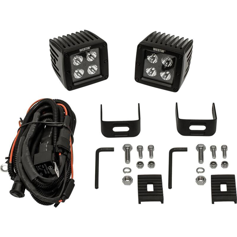 Westin HyperQ B-FORCE 3.2 x 3.0 in. LED Auxiliary Lights, Spot (Pair)