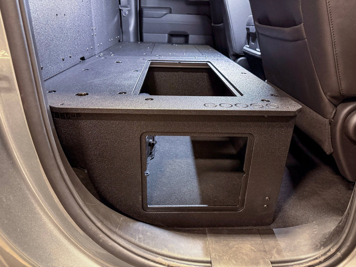 Goose Gear second-row seat delete plate system for Silverado and Sierra Double Cab
