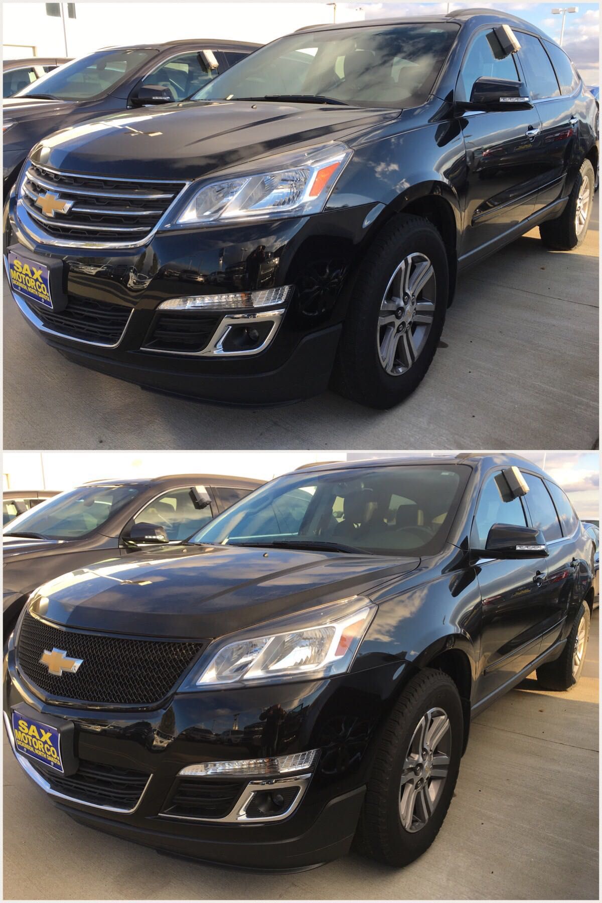 ABS6463BLK 13-17 Chevrolet Traverse LS/LT/LTZ 1 PC Gloss Black Tape-on Grille Overlay
