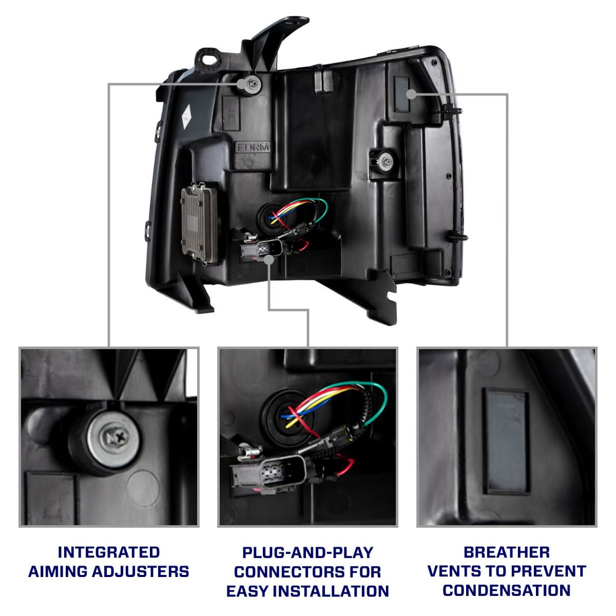 FORM Lighting 2007-2013 Chevrolet Silverado LED Reflector Headlights (pair)