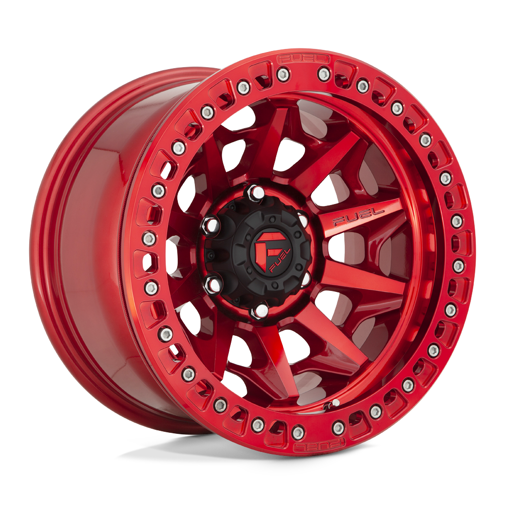 Fuel Covert Beadlock D114 Candy Red wheel, multiple bolt patterns
