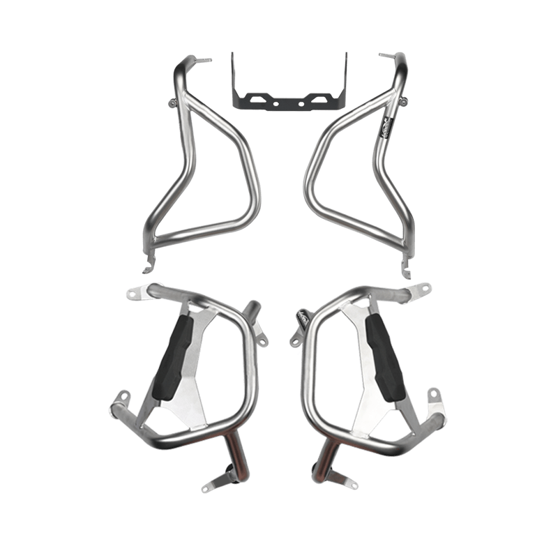 LOBOO Crash Bar for BMW R1300GS – 304 Stainless Steel Upper Protection Bar with Auxiliary Light Mount, Silver or Black Finish