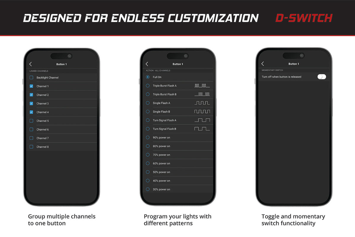 Diode Dynamics D-Switch 8-channel switch panel – app programming