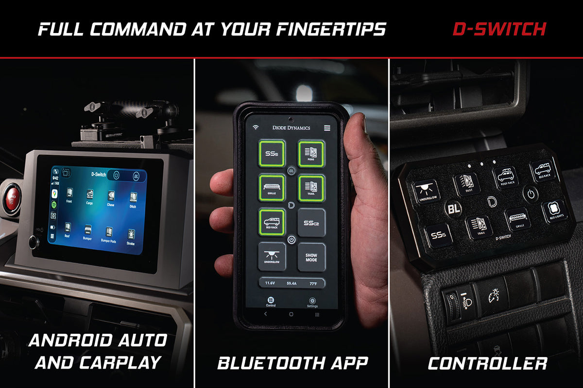 Diode Dynamics D-Switch 8-channel switch panel – Bluetooth app and controller
