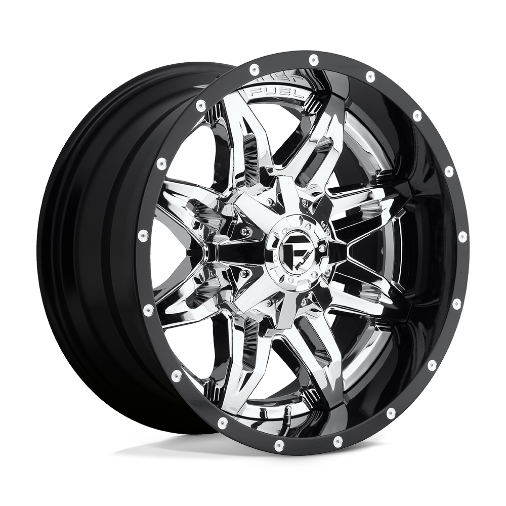 Fuel Lethal D266 Chrome Plated Gloss Black Lip wheel, universal fit