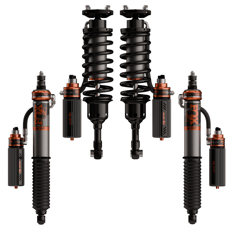 FOX 3.2 Factory Race Live Valve Front and Rear Coilovers (2-3 in. Front Lift), fits Toyota Land Cruiser