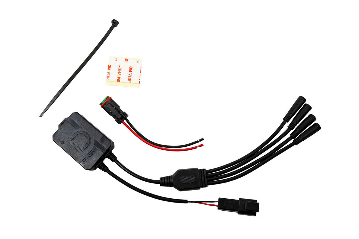 Diode Dynamics Bluetooth RGBW M8 Controller 1ch for trucks and SUVs – kit contents