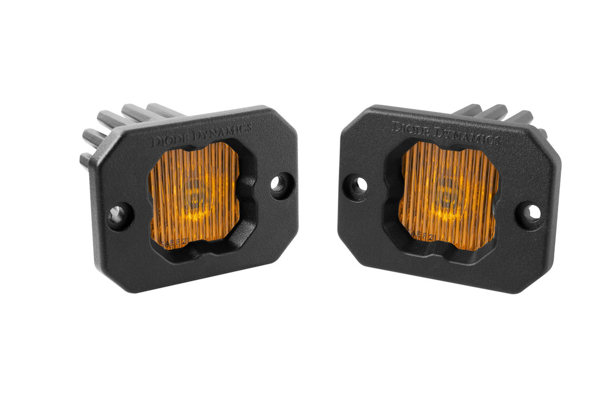 Diode Dynamics SSC1 Yellow SAE Fog Flush Mount LED Pod (Pair) for trucks and SUVs