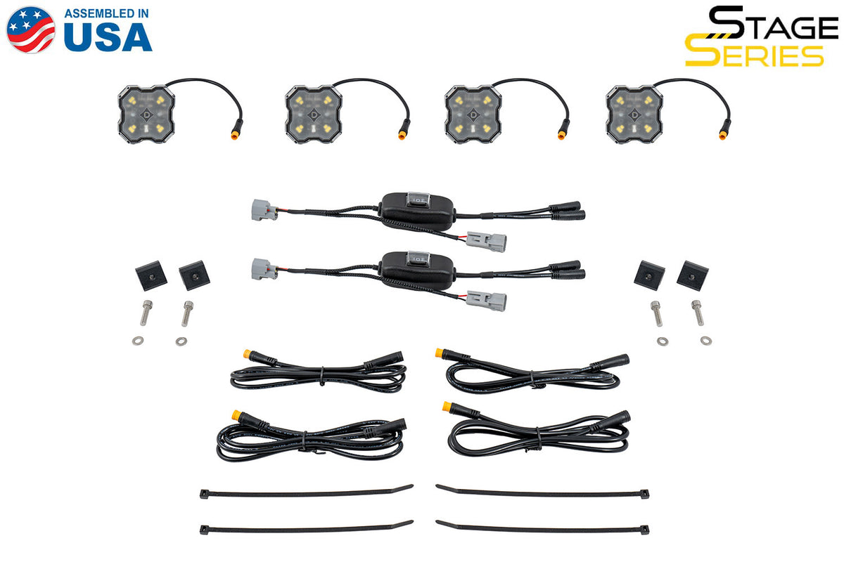 Diode Dynamics Stage Series LED bed light kit for Toyota Tacoma and Tundra – kit contents