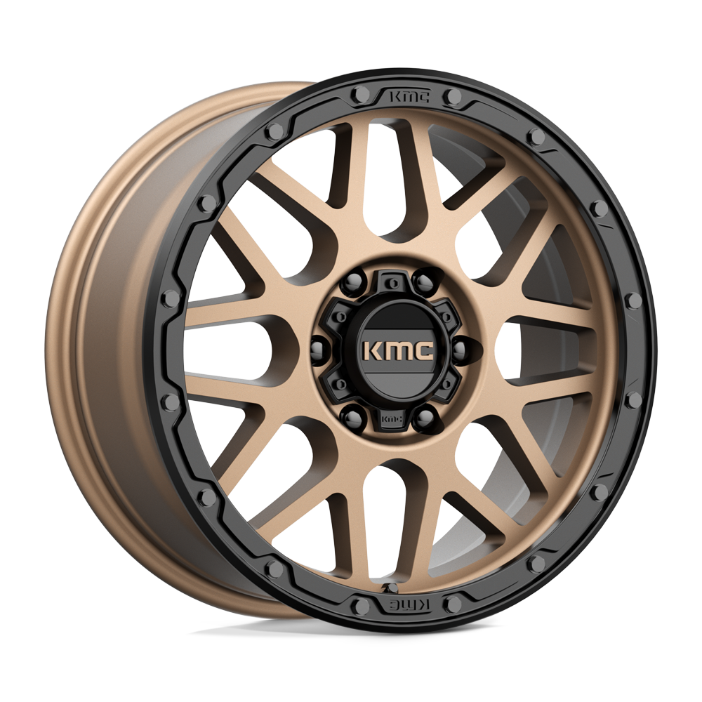 KMC KM535 Grenade Off-Road wheel in Matte Bronze with Matte Black Lip, universal fit