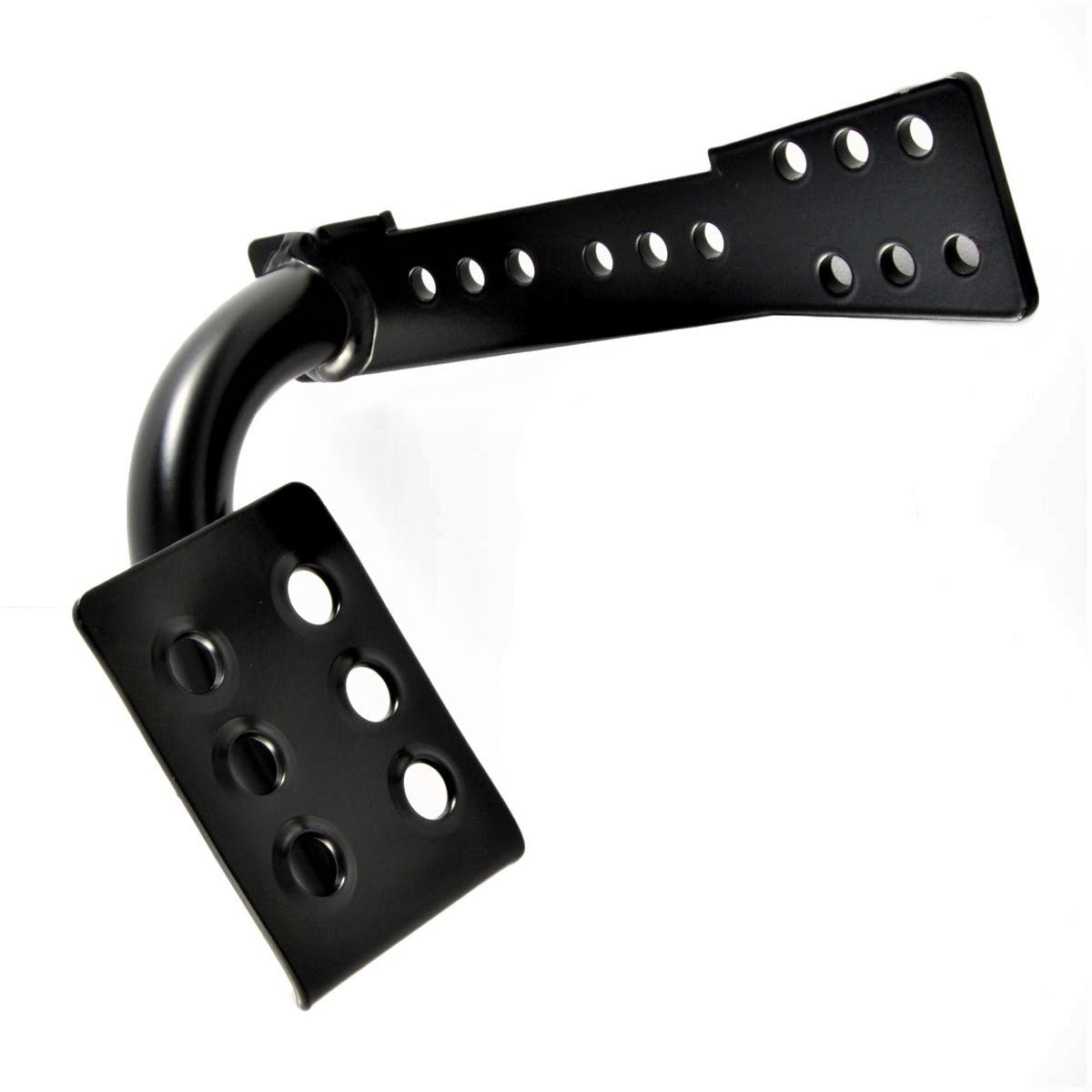 Black dead pedal accessory for Jeep Wrangler JK 2007-2018 passenger side, steel construction