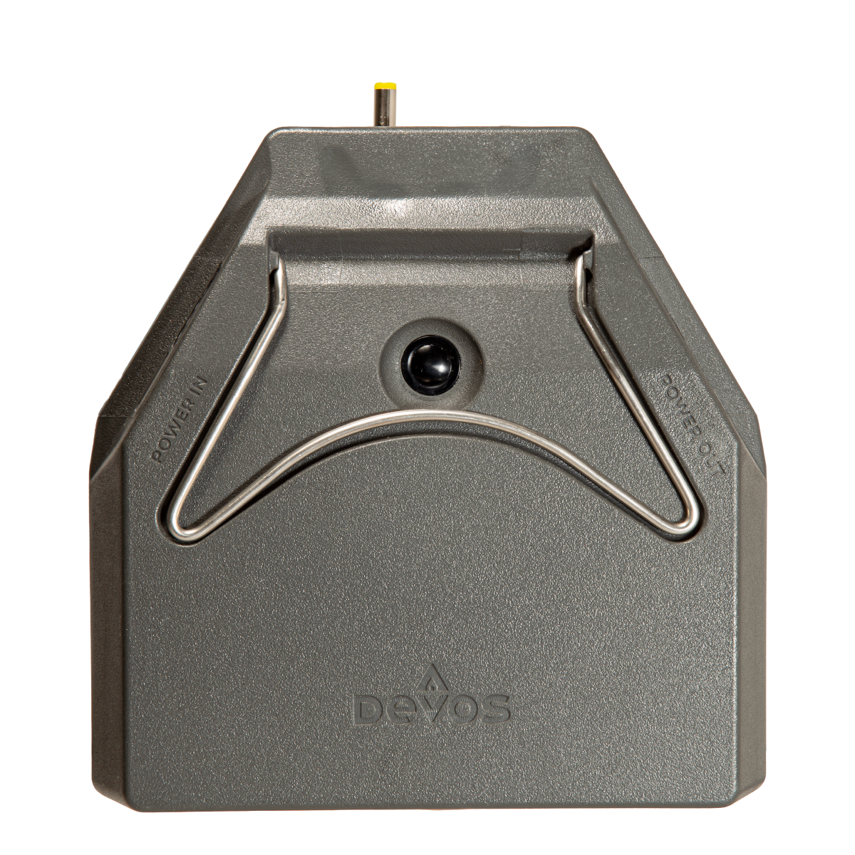 Starlink Mini portable battery base with metal stand, gray rugged design, front view
