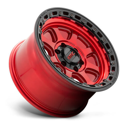KMC Chase Candy Red w/ Black Lip (KM548) Wheel - Candy Red w/ Black Lip