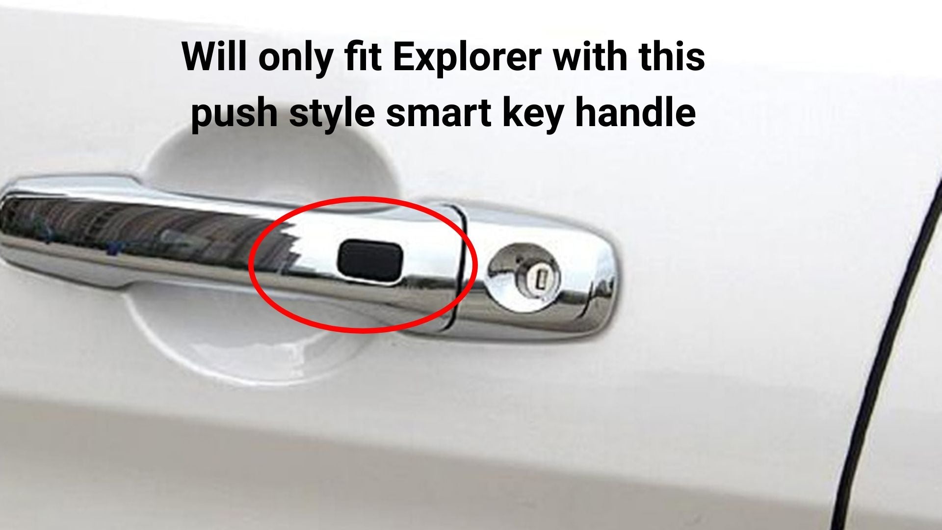 DH6287BLK 11-19 Ford Explorer W/ Smart Key 10 PCS Gloss Black Snap-on W/Tape Door Handle Cover