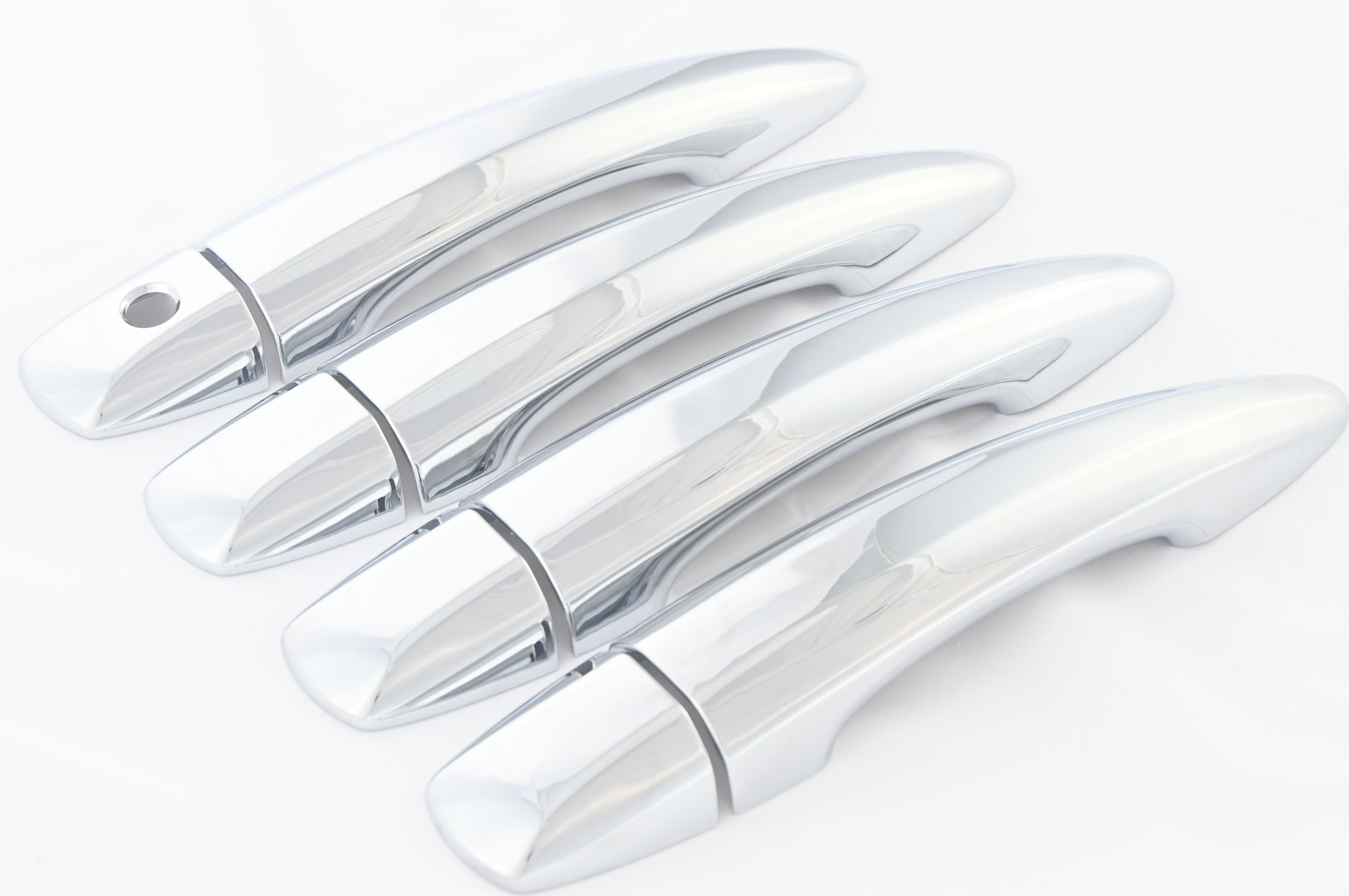 DH326 21-22 Nissan Rogue No Smart Key 8 PCS Chrome Snap-on W/Tape Door Handle Cover