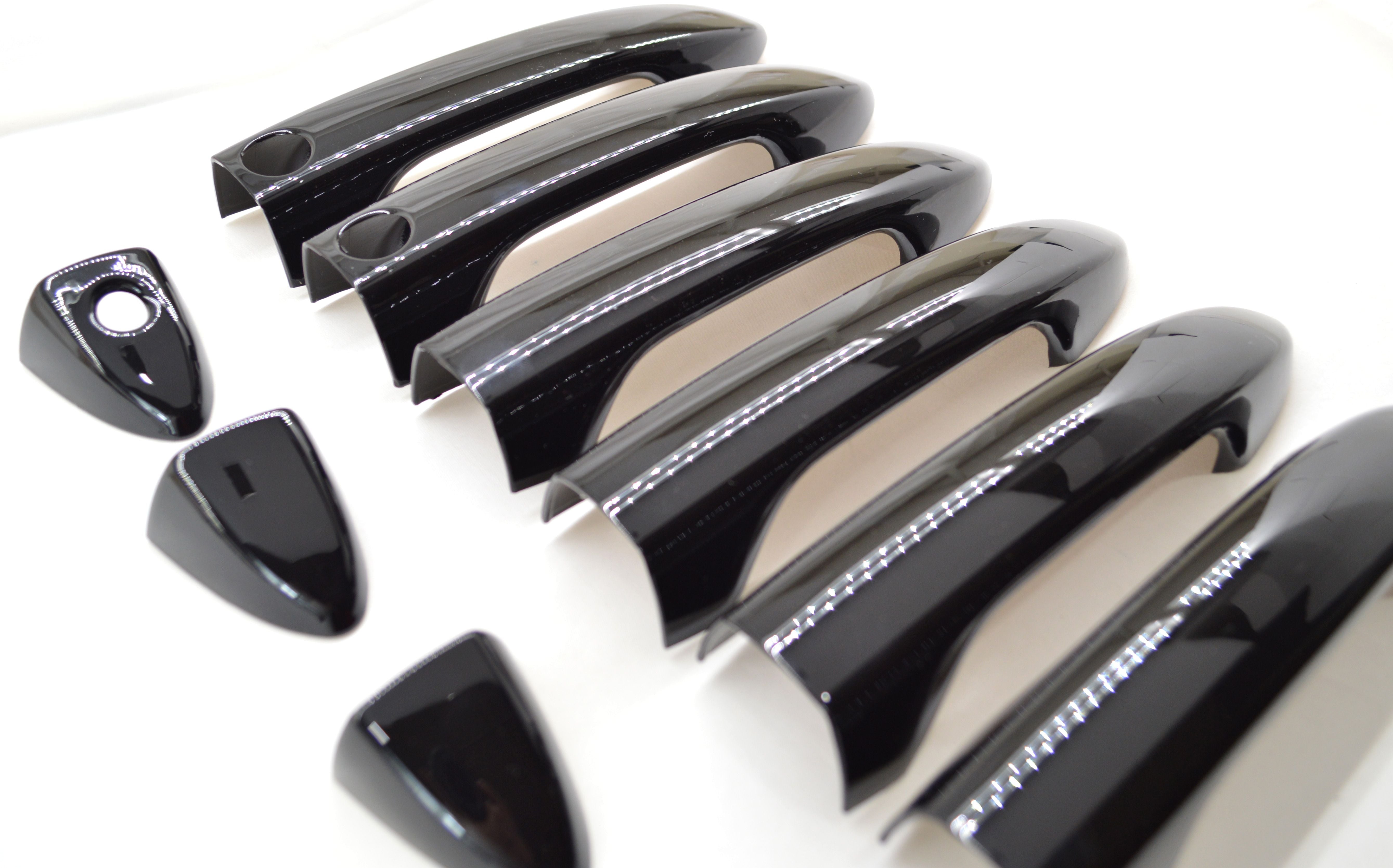 DH6230BLK 16-21 Honda Pilot W/ Smart Key 10 PCS Gloss Black Snap-on W/Tape Door Handle Cover