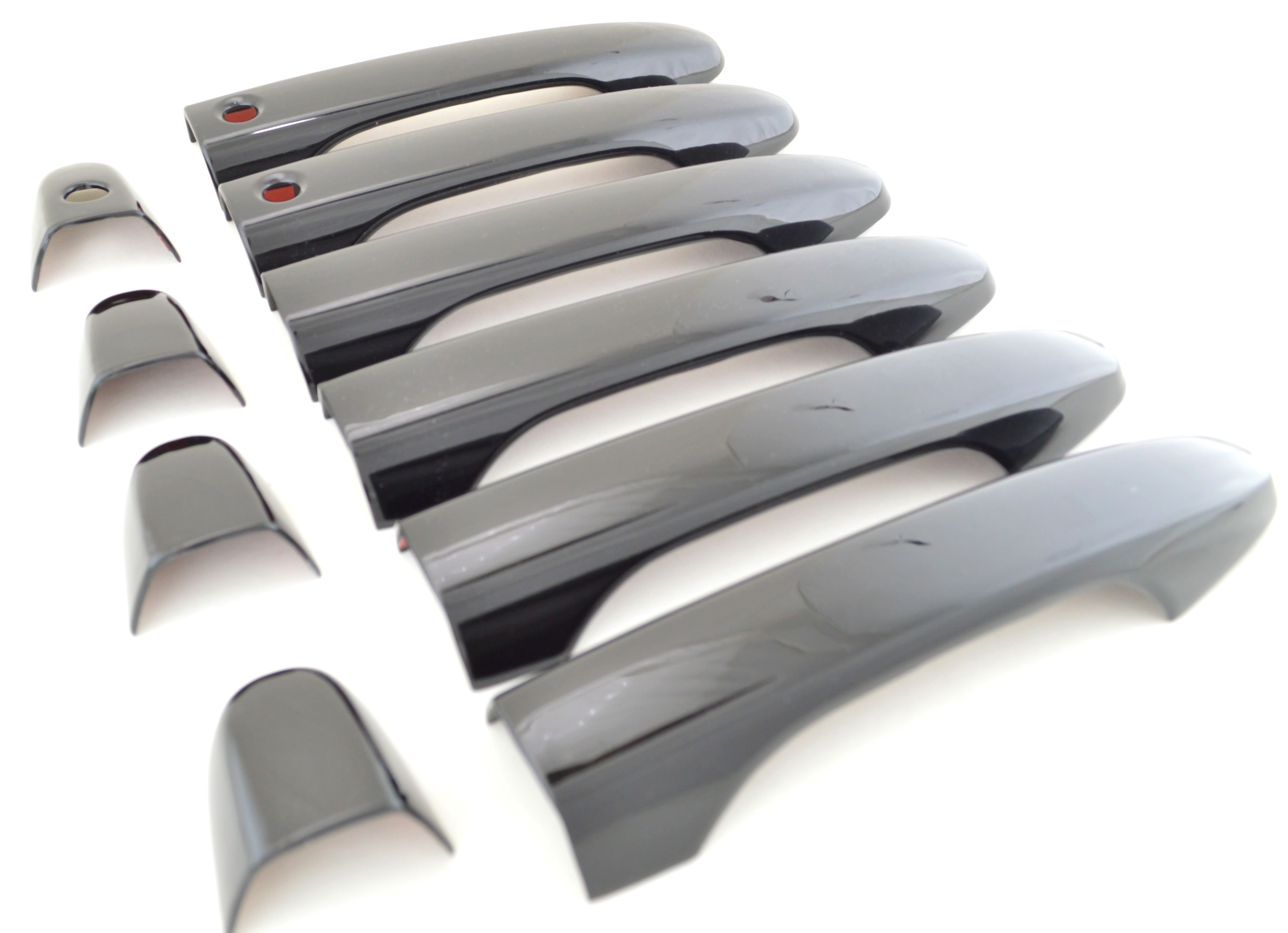 DH6242BLK 14-16 Honda CR-V W/ or W/O Smart Key 8 PCS Gloss Black Tape-on Door Handle Cover