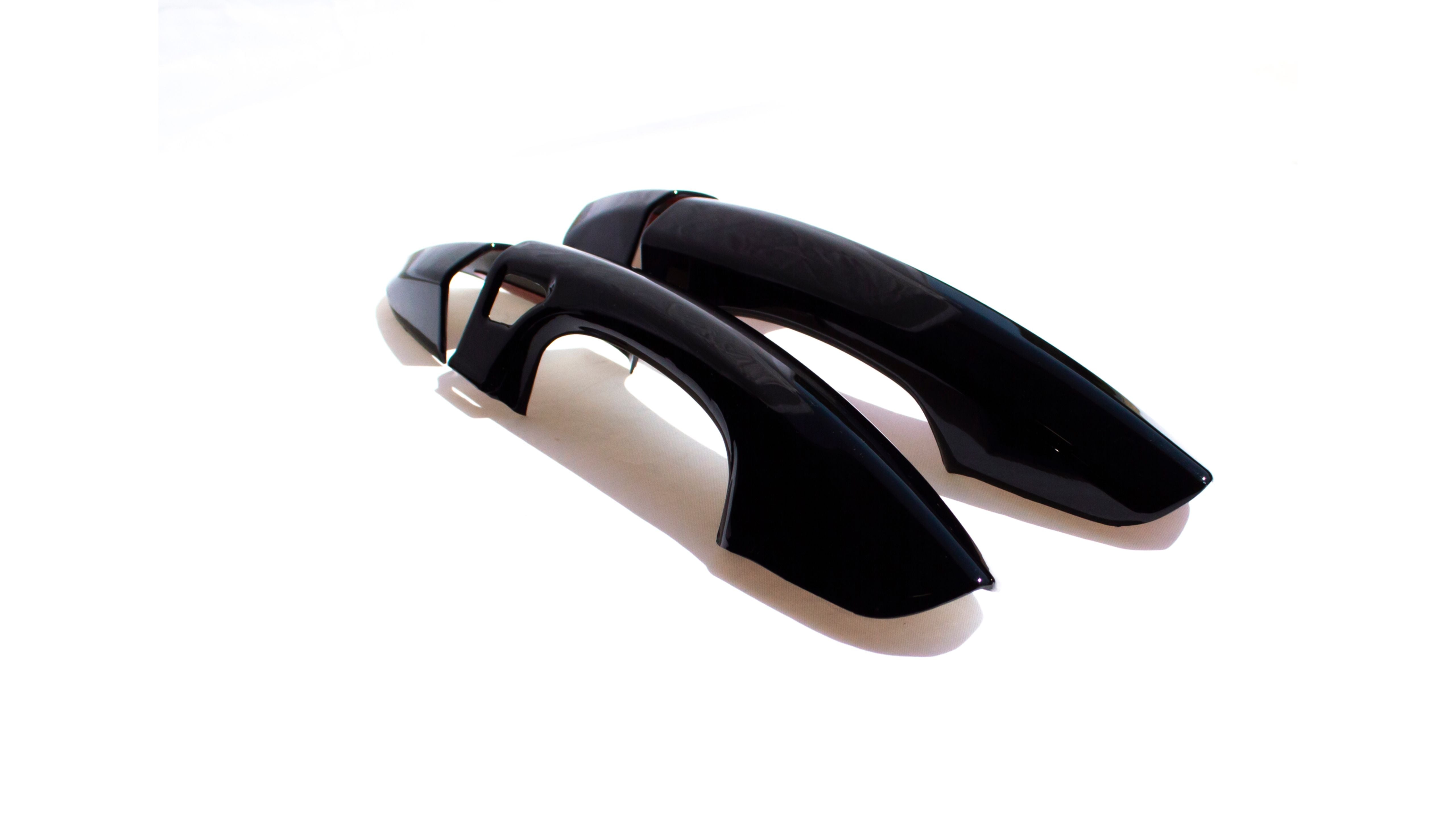 DH6263BLK 15-22 Ford Mustang W/ Smart Key 4 PCS Gloss Black Snap-on W/Tape Door Handle Cover