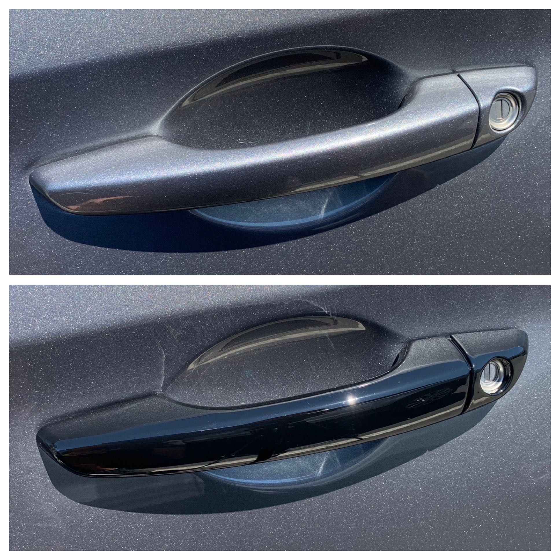 DH6278BLK 16-21 Hyundai Elantra No Smart Key 8 PCS Gloss Black Snap-on W/Tape Door Handle Cover