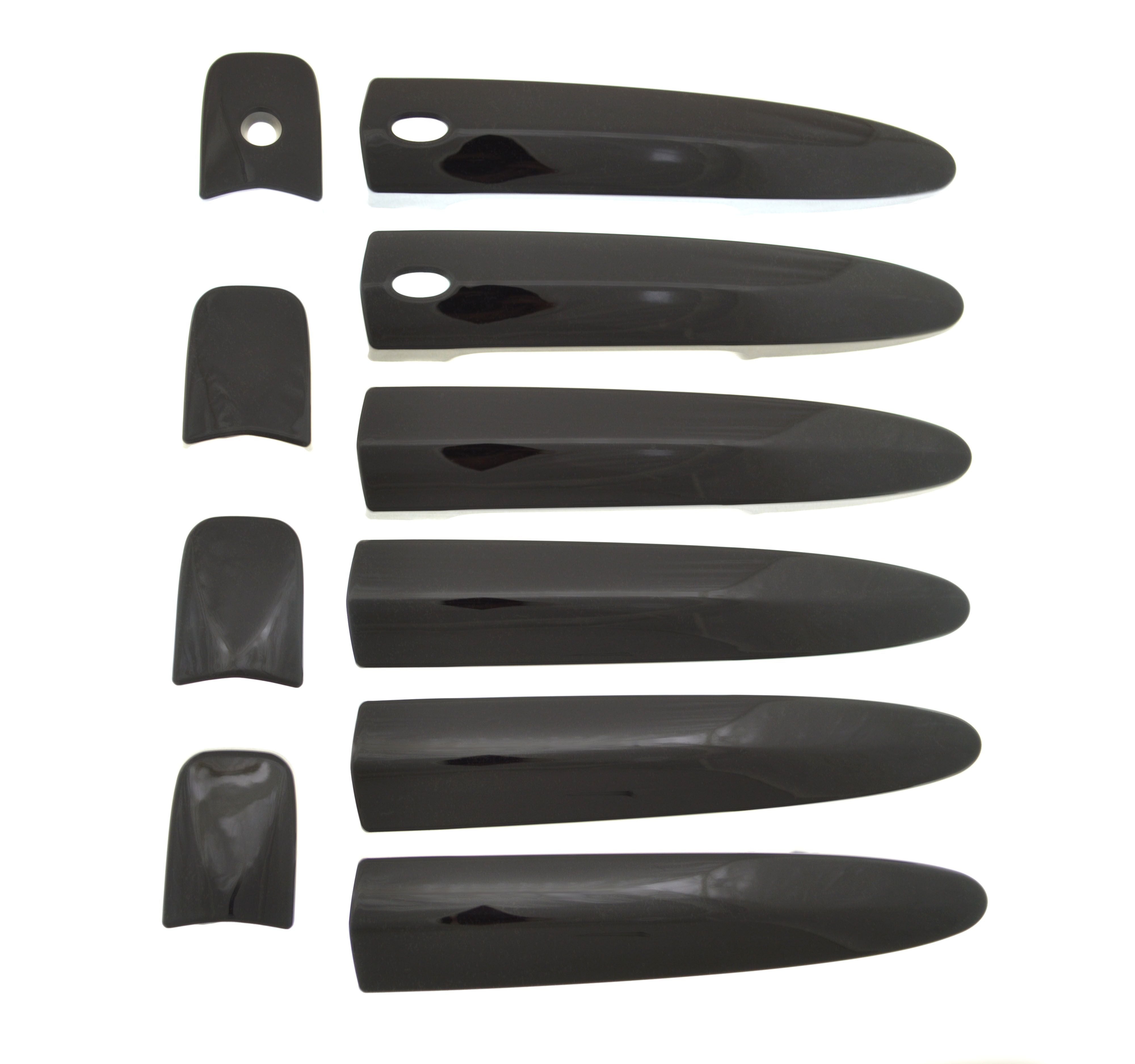 DH6307BLK 13-21 Nissan Leaf W/ or W/O Smart Key 10 PCS Gloss Black Snap-on W/Tape Door Handle Cover