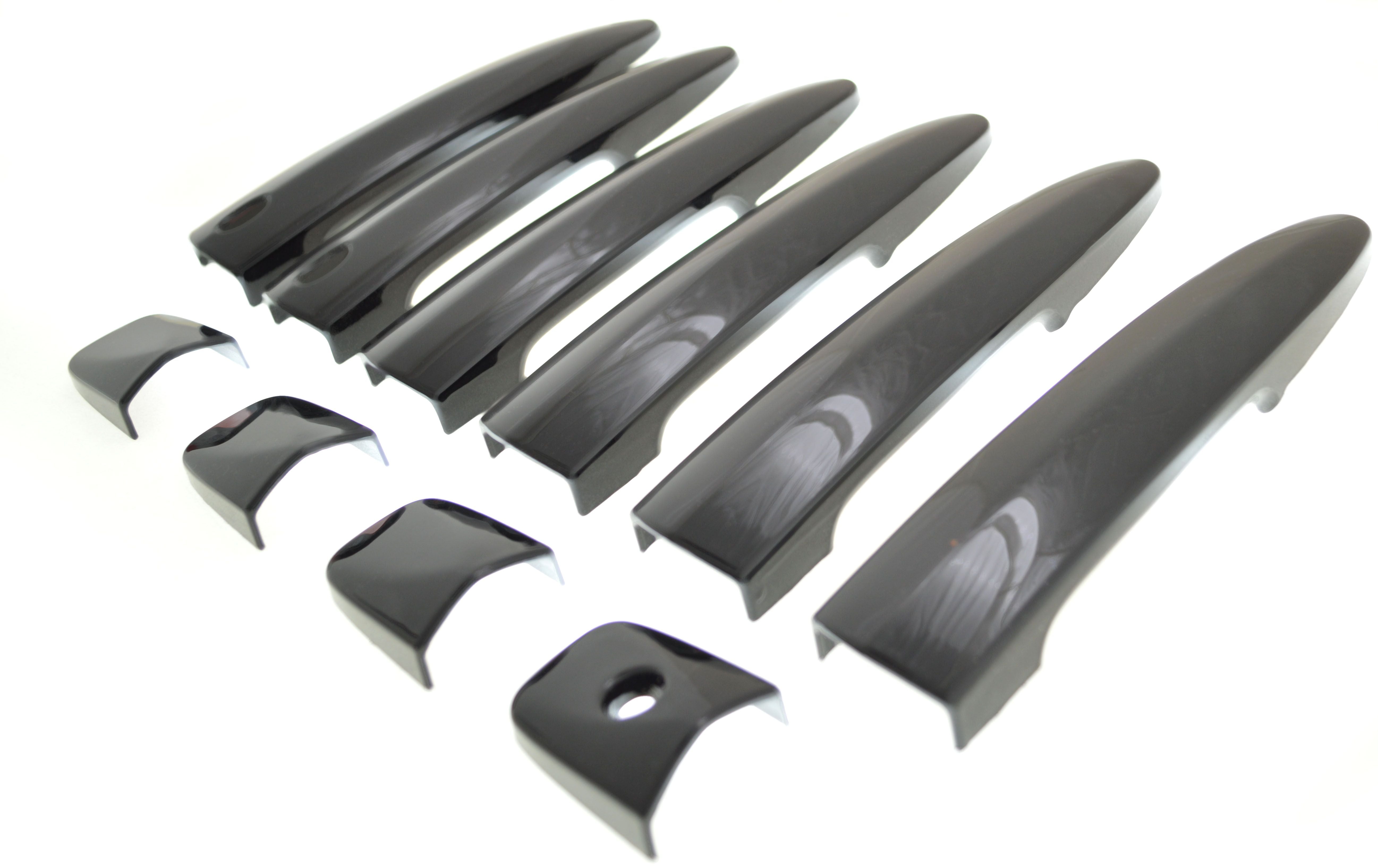 DH6307BLK 13-21 Nissan Leaf W/ or W/O Smart Key 10 PCS Gloss Black Snap-on W/Tape Door Handle Cover