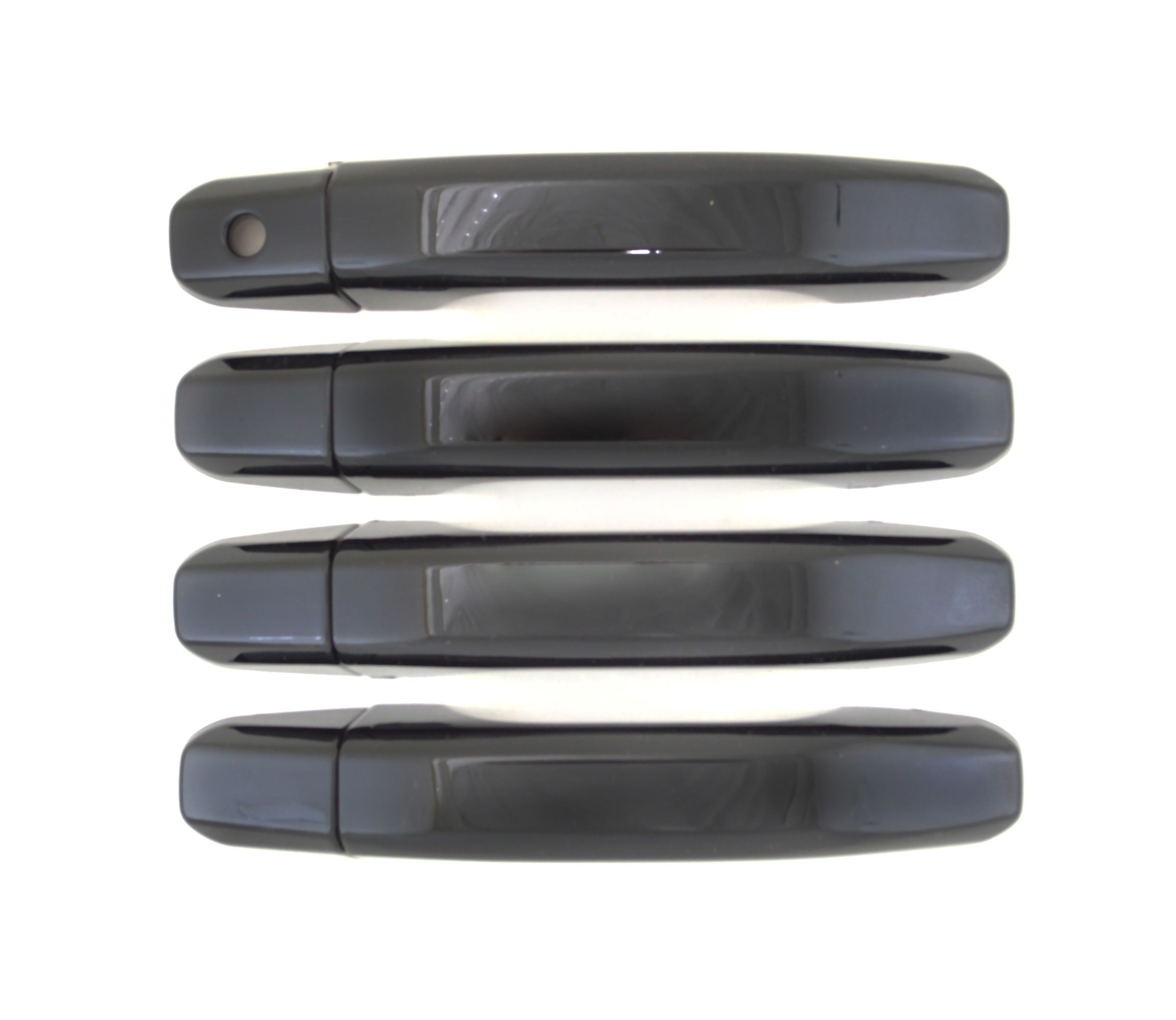 DH6315BLK 21-22 Chevrolet Tahoe No Smart Key 8 PCS Gloss Black Snap-on W/Tape Door Handle Cover
