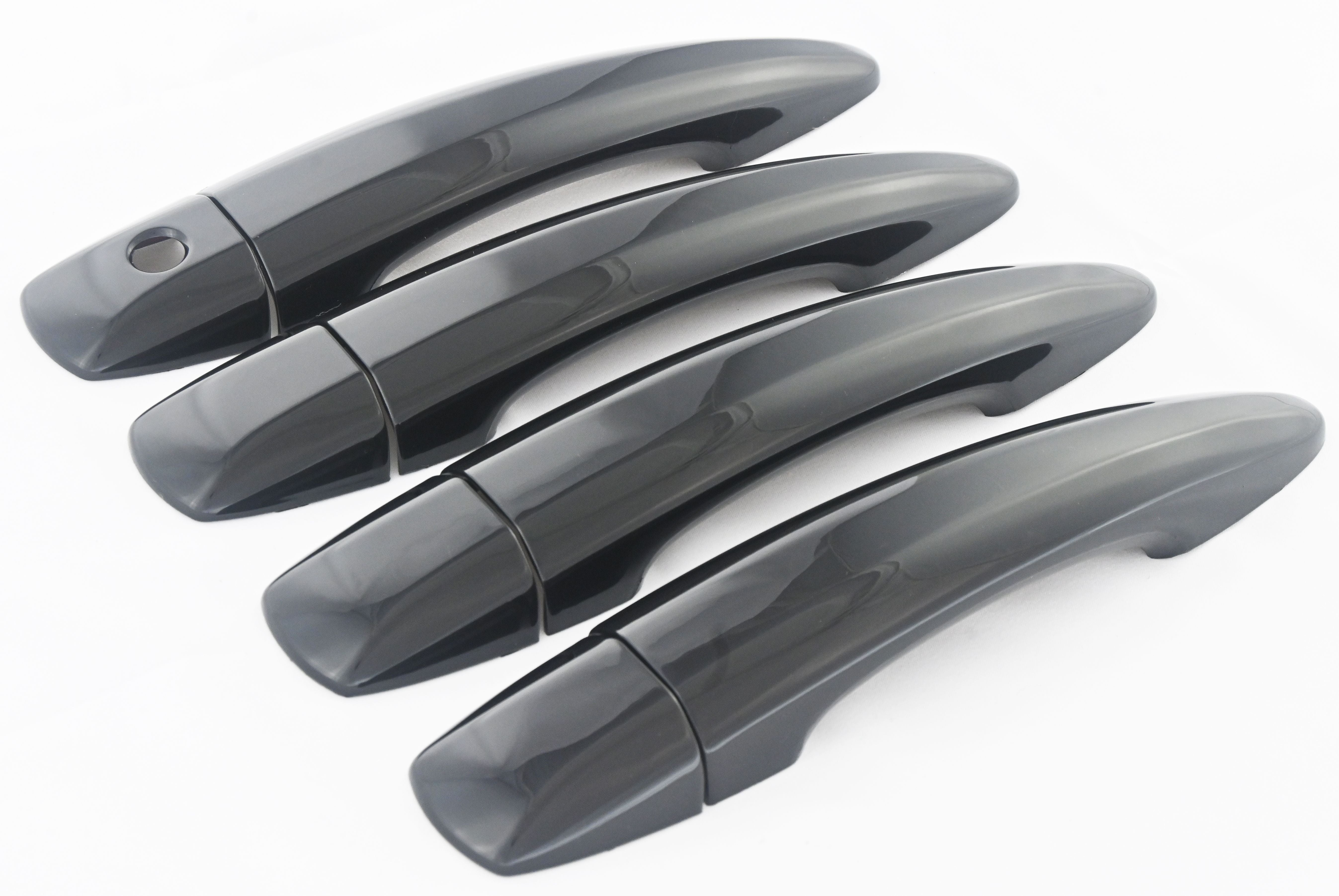 DH6326BLK 20-22 Nissan Sentra No Smart Key 8 PCS Gloss Black Snap-on W/Tape Door Handle Cover