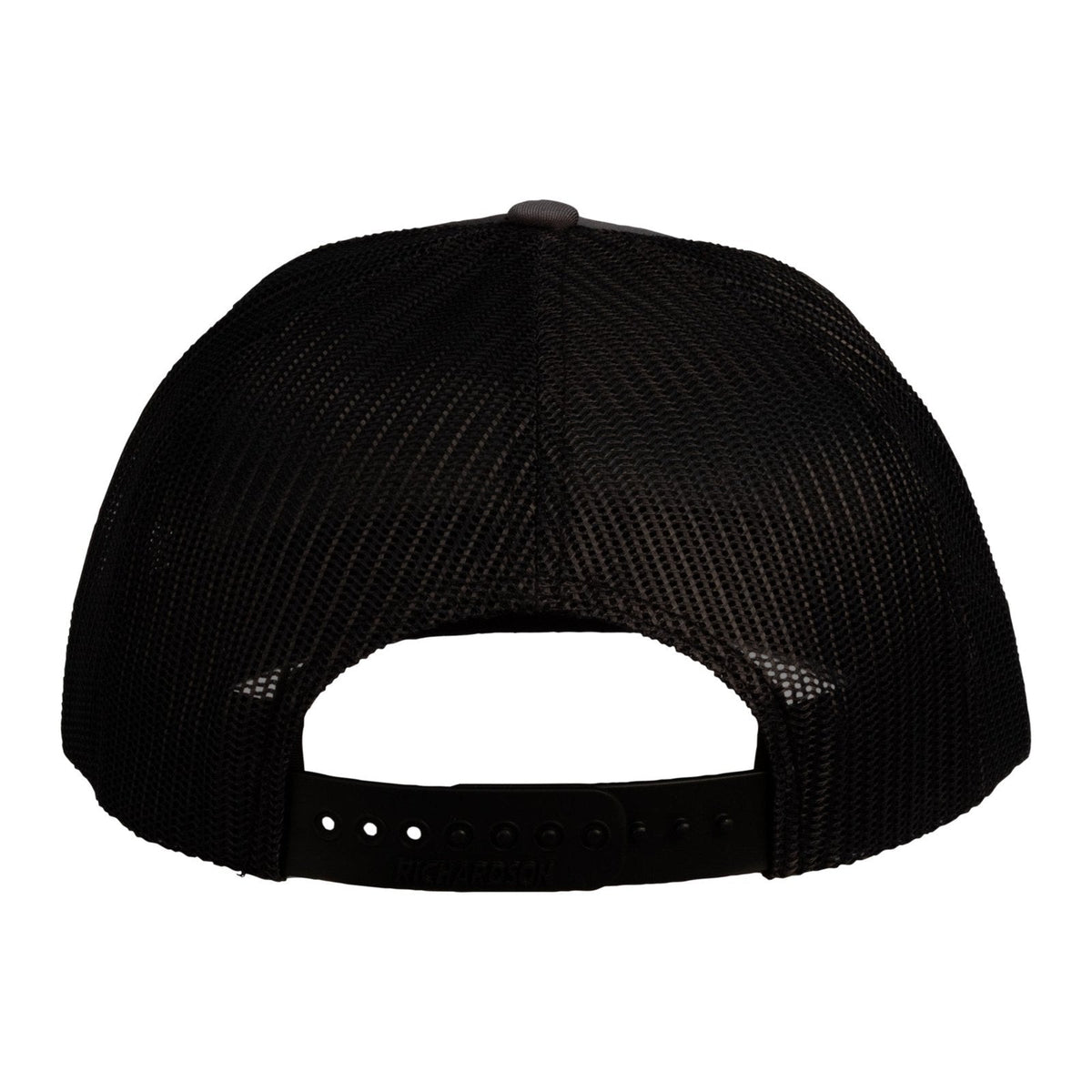 DMOS trucker hat 6 panel snapback with orange woven patch, universal fit