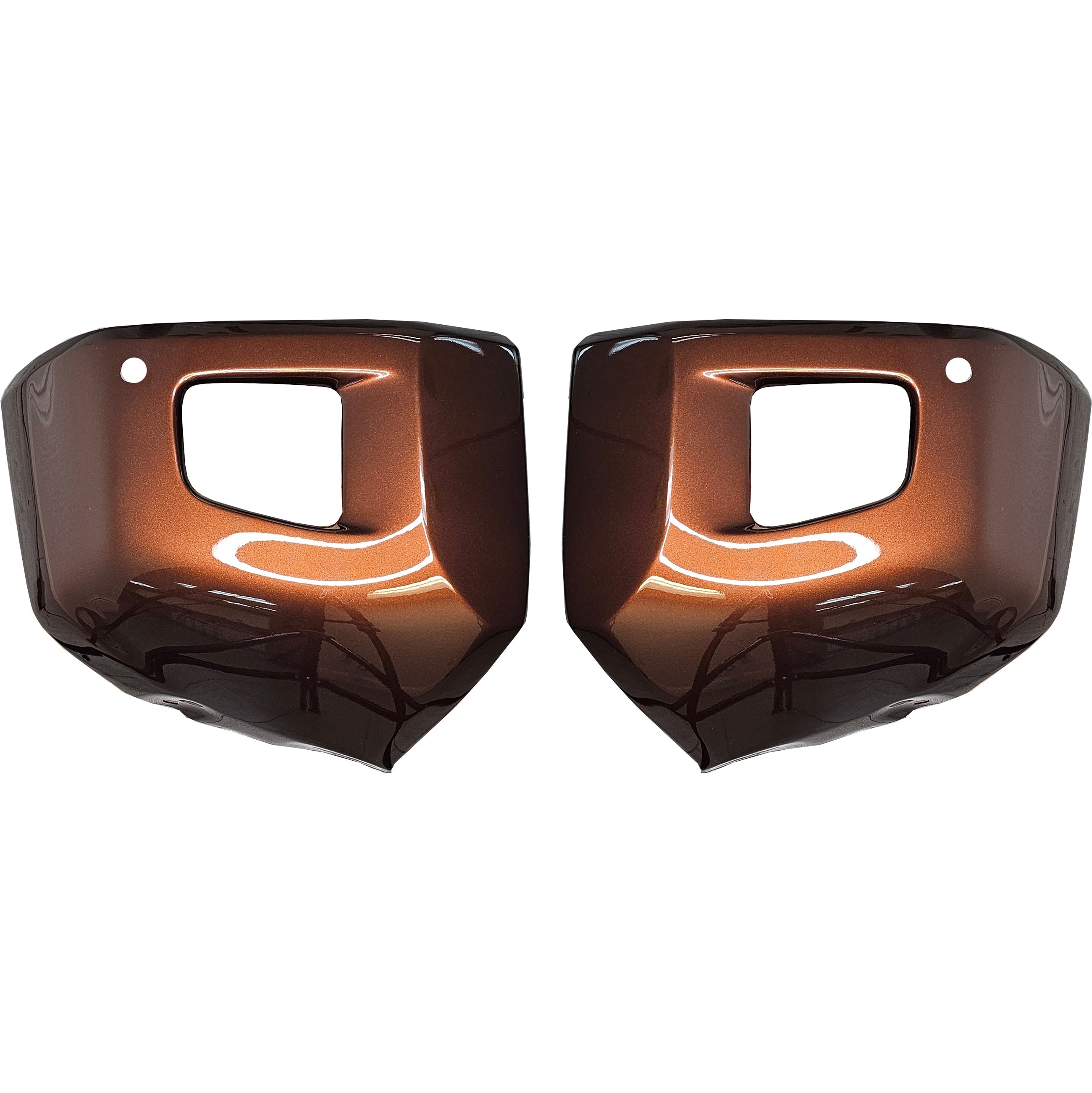 Sunset Bronze Mica (Color Code: 4U3) BumperShellz Front Bumper Overlays for 2014-2021 Toyota Tundra, Chrome Delete Kit, With Sensor Holes