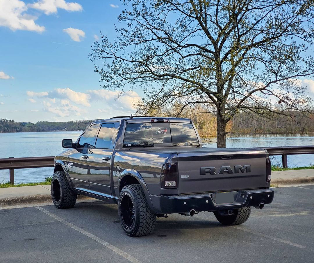 2009-2018 Ram - Rear BUMPERSHELLZ™ - Chrome Delete Truck Bumper Caps