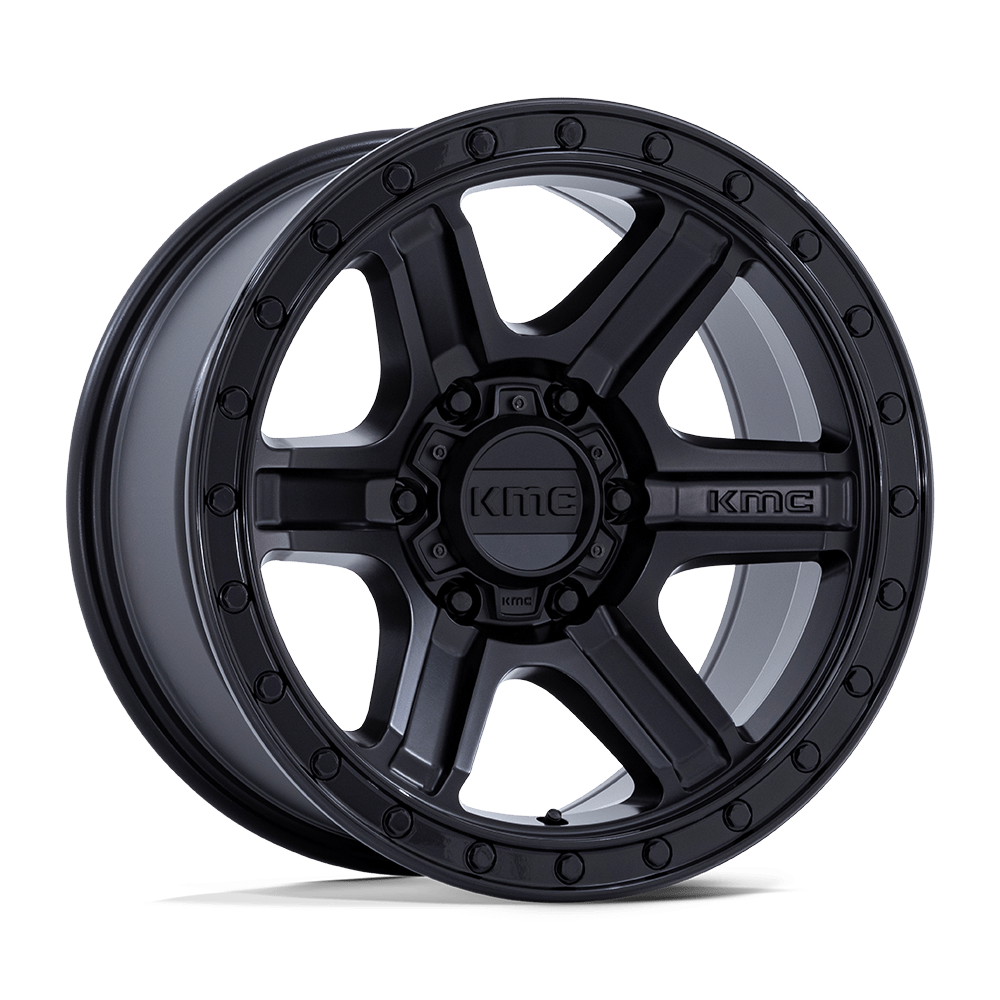 KMC KM551 Outrun wheel in Machined with Gloss Black Lip, universal fit