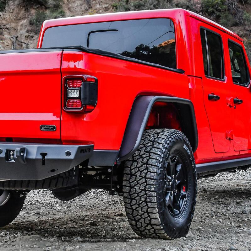 Westin Tube Fenders, Rear, Textured Black, fits Jeep Gladiator