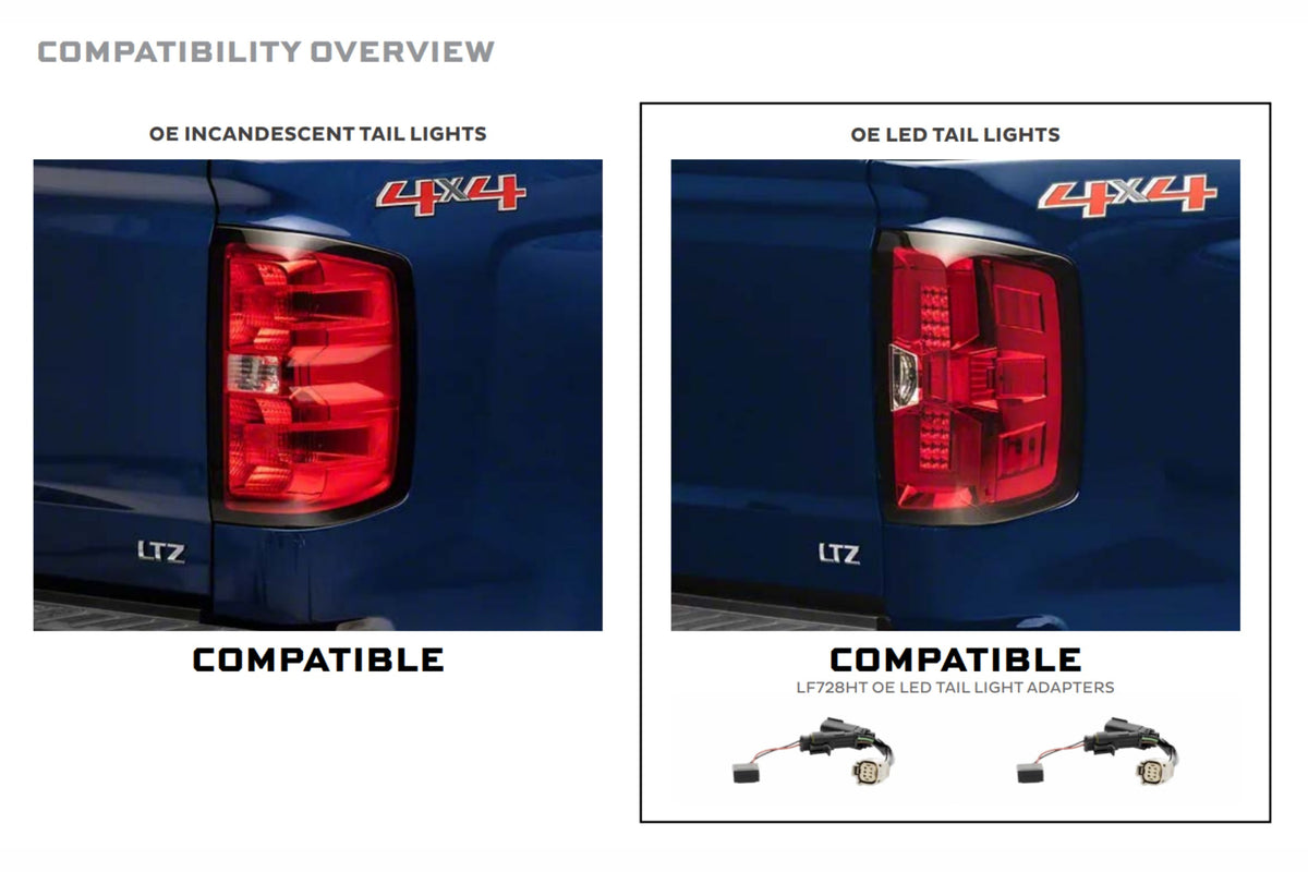 Morimoto XB LED Harness: 14-18 Silverado/Sierra OE LED Tail Adapters (Set)