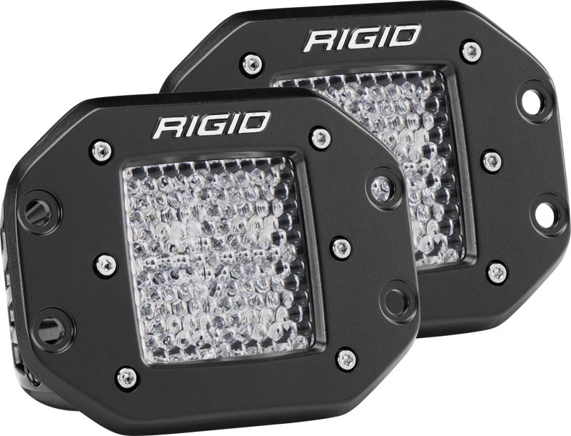 RIGID D-Series PRO Diffused LED Pods, Flush Mount, Pair