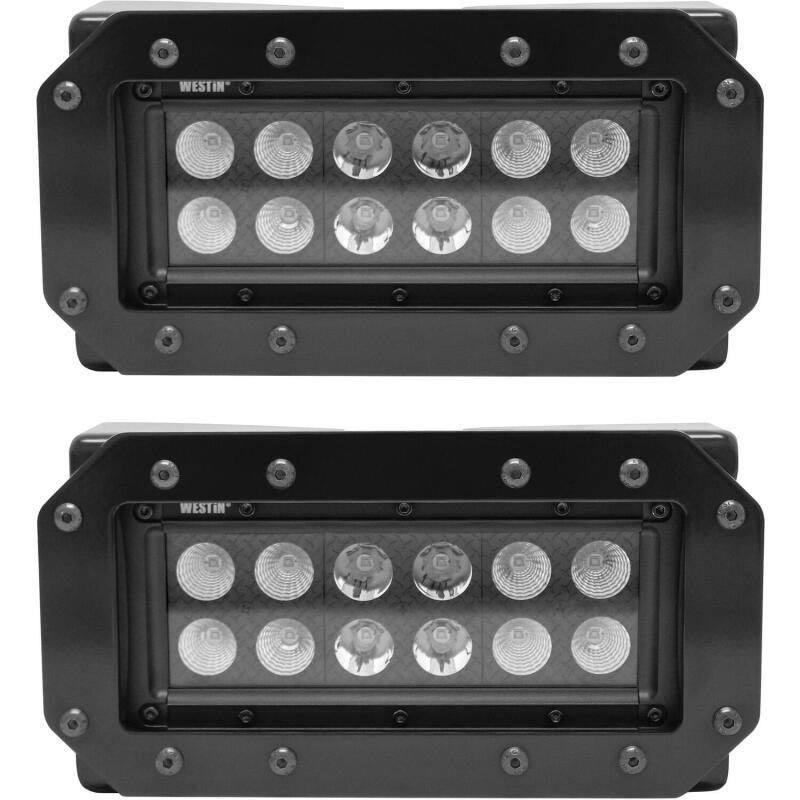 Westin HDX Flush Mount B-FORCE LED Light Kit, 6 in. (Set of 2)