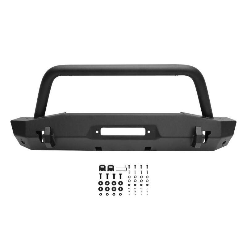 Westin WJ2 Stubby Front Bumper with Bull Bar, fits Jeep Wrangler