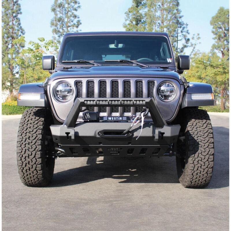 Westin WJ2 Stubby Front Bumper, fits Jeep Wrangler