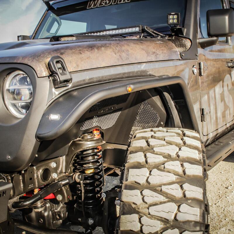 Westin Tube Fenders, Front, Textured Black, fits Jeep Wrangler