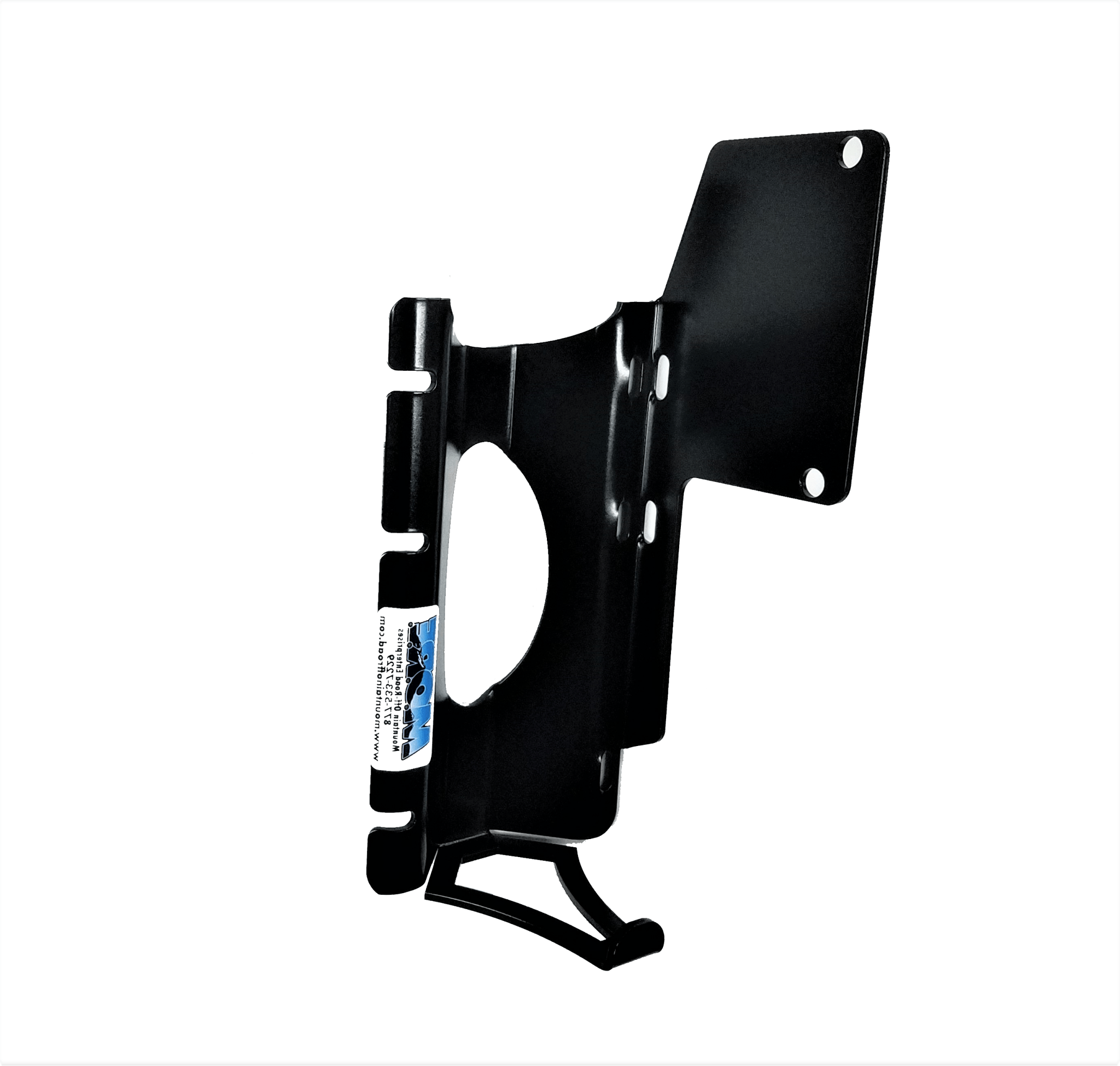 Black fire extinguisher bracket for Jeep Wrangler JL Unlimited 4-door, metal mount