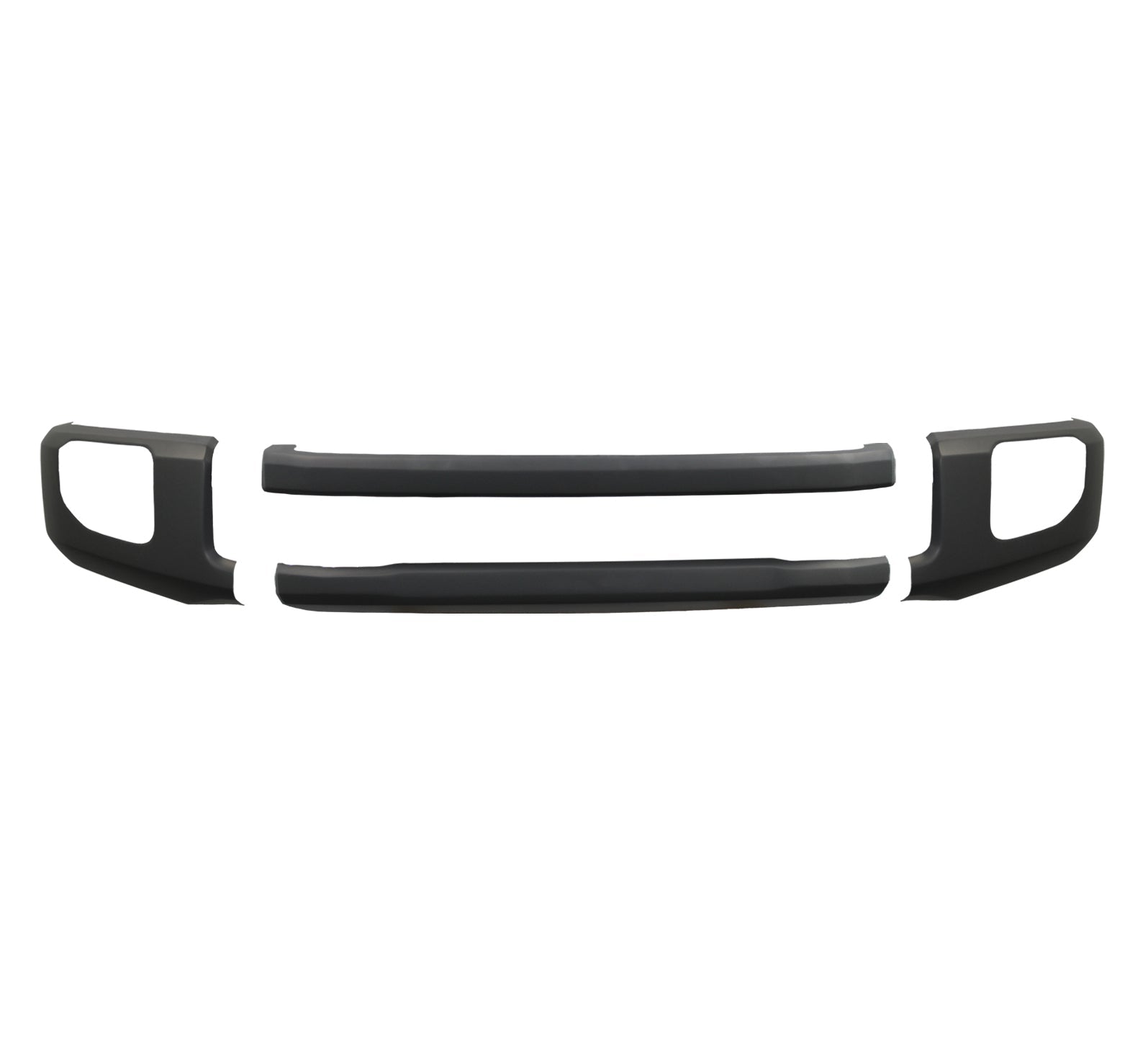 2020-2022 Ford F250/F350 Front BumperShellz Chrome Delete Kit Matte Black with fog lamp cut outs