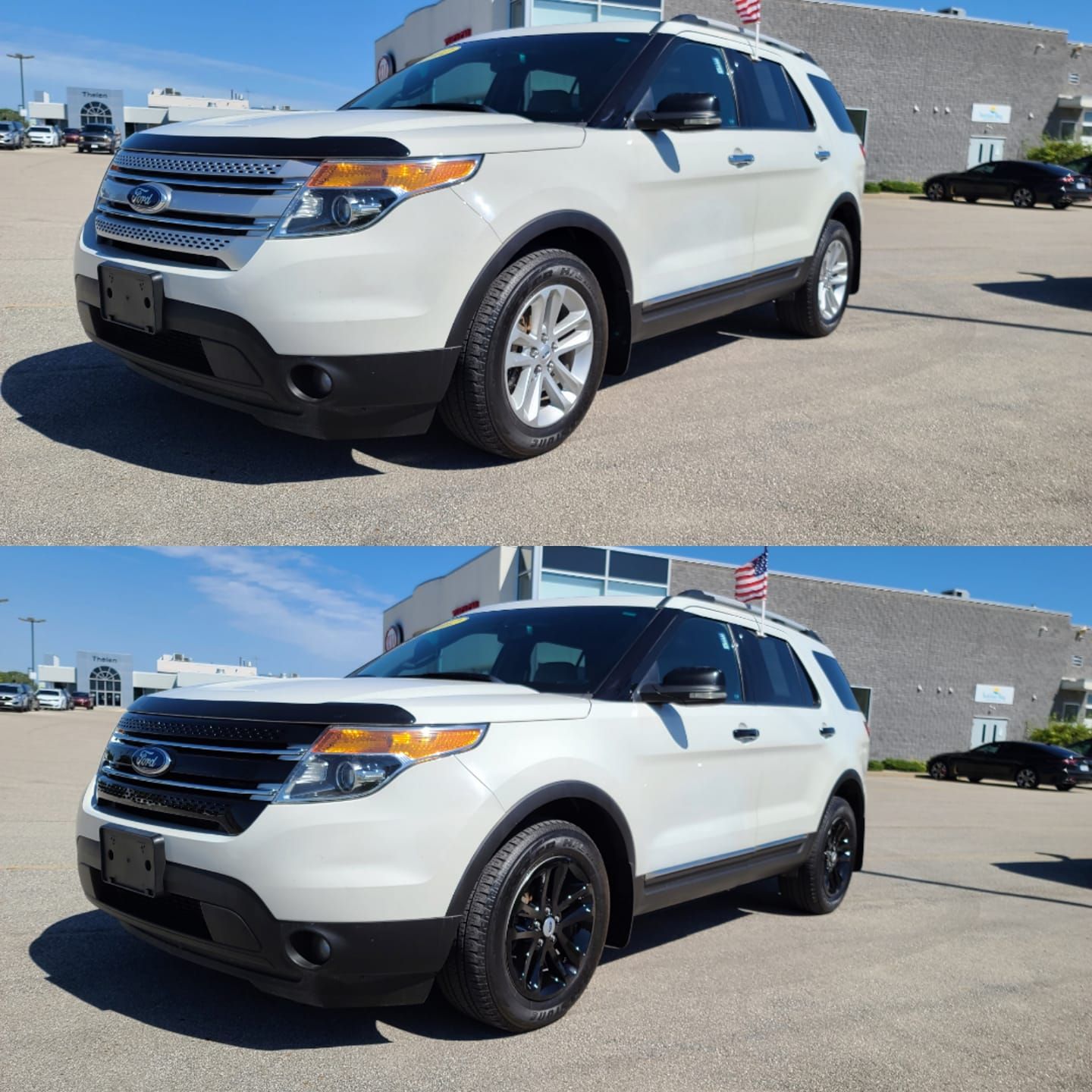 ABS6404BLK 11-15 Ford Explorer Does Not Fit Sport 3 PCS Gloss Black Tape-on Grille Overlay