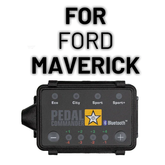 Pedal Commander throttle response controller for Ford Maverick with mode settings display