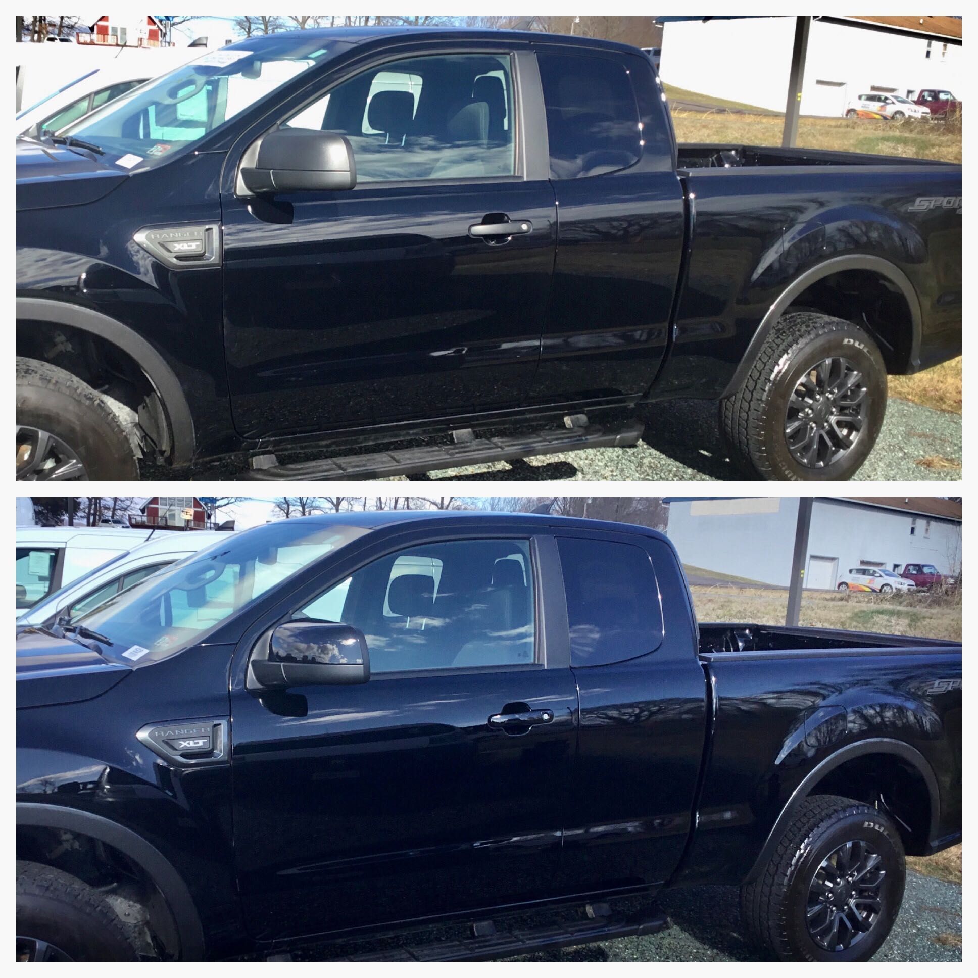 DH6291BLK 19-22 Ford Ranger No Smart Key 8 PCS Gloss Black Snap-on W/Tape Door Handle Cover