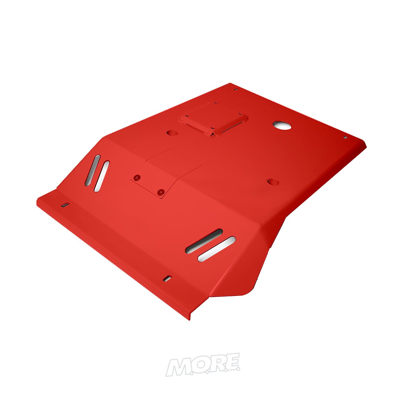 Red aluminum front skid plate for Toyota 4Runner 2010-2024, isolated on white background